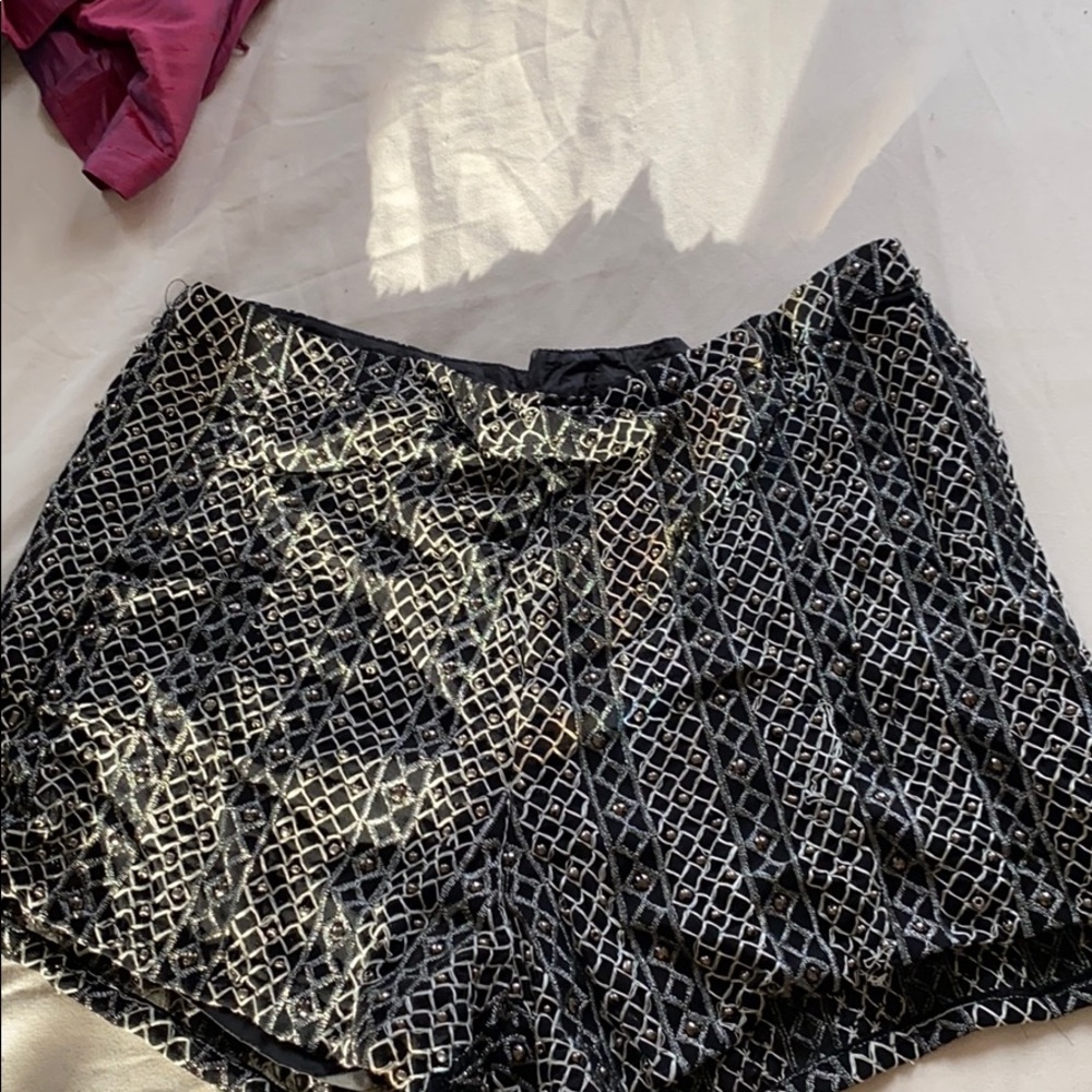 Black and white shorts
